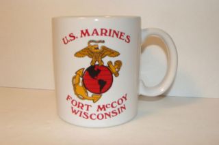 Marines Fort McCoy Wisconsin Coffee Cup   Great Condition
