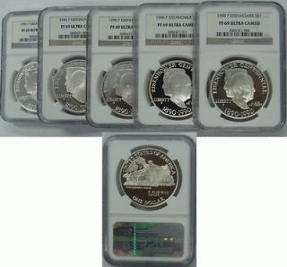 COINS 1990 P NGC PF69 EISENHOWER PROOF SILVER DOLLAR COINS
