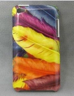 Colorful Feather Pattern Hard Back Cover Case For iPod Touch 4 4TH Gen