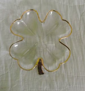 Jeannette Four Leaf Clover Dish Quality Ware 22 kt. Gold Trim Candy