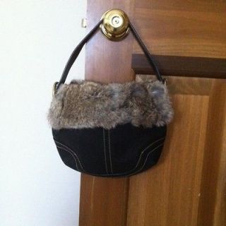 Coach Handbag With Fur Trim (rabbit)