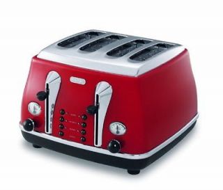 DeLonghi Icona CTO4003.R 4 Slice Toaster, Scarlet Red