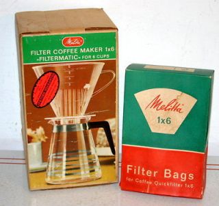 Vintage Melitta Coffee Maker   FILTERMATIC Glass Coffee Maker NIB w