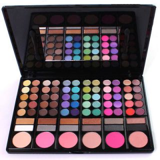 78colors eyeshadow palette lipstick blusher makeup bursh tool cosmetic
