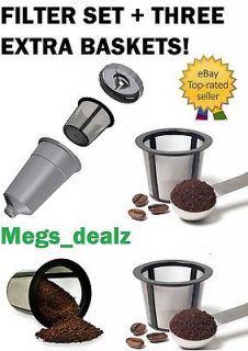 B40 Reusable My K Cup Coffee Maker Filter Holder + 3 EXTRA FILTERS