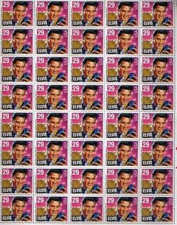 Elvis Presley Full Sheet of 40 x 29 cent US Postage Stamp Scot #2721
