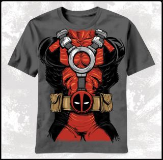 New Deadpool Costume Marvel Comics Mens Adult T shirt top tee
