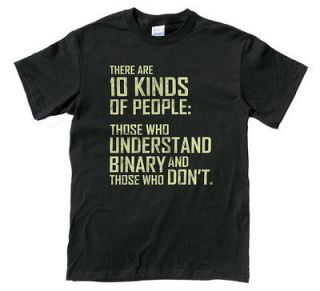 10 KINDS OF PEOPLE Binary T shirt funny code programmer CHOOSE SIZE S