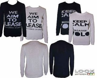 NEW LADIES KEEP CALM YOLO, 50 SHADE GREY PRINT KNITTED JUMPER SWEATER
