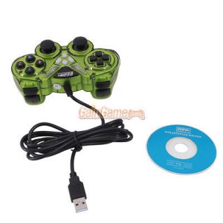 For PC Computer Game USB Shock Vibration Controller Joystick Green