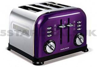 NEW MORPHY RICHARDS 4 SLICES ACCENTS TOASTER PLUM PURPLE 44737