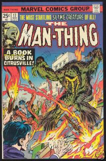 Man Thing 17 Marvel comic book burning Citrusville NM