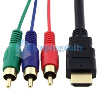 Feet 1.5m 1080P HDMI Male to 3 RCA Video Cable Adapter For HDTV DVD