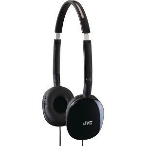 JVC HAS160B FLATS Lightweight Headphones/Earphones (Black) for 