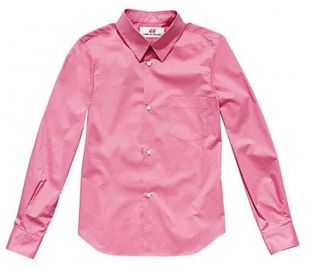 COMME DES GARCONS H&M PINK 100% COTTON FITTED TAILORED SHIRT 10 6 36