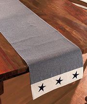 Primitive Navy Star Placemats Table Runner Checkered Western Decor