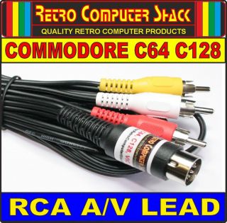 Commodore 64 C64 128 High Quality RCA A/V Lead TV Cable