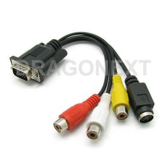 Laptop Notebook PC Adapter Cable VGA To TV RCA S Video