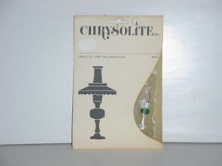 Dollhouse Small Oil Lamp w/ Pleated Light Green Shade 3448