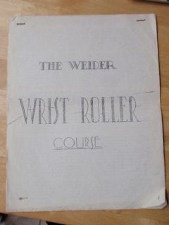 Rare Joe Weider WRIST ROLLER bodybuilding workout muscle pamphlet 1950