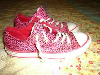 Converse 619286F DT Wrapping OX Pink Sparkle Sneakers Girls size 1