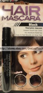 Nu Pore HAIR MASCARA~Instant Touch Up~BLACK~Covers Gray Hair~Washable