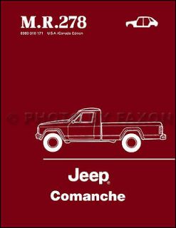 1986 1987 1988 Jeep Comanche Body Shop Manual 86 87 88 Repair Service