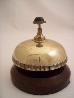 Vintage Hotel Counter Bell Teacher Store Counter Brass Wood Very NICE
