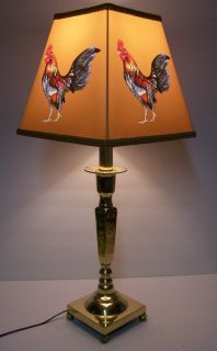 COUNTRY FRENCH ROOSTER FINE ART LAMP LIFE SHADE BIG NWT