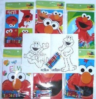 STREET Elmo Coloring Books & 48 Crayons Party Favor School Supply   NR