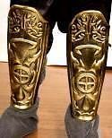 Gold Roman Centurium Gladiator Plastic Leg Guards Shields Knight Armor