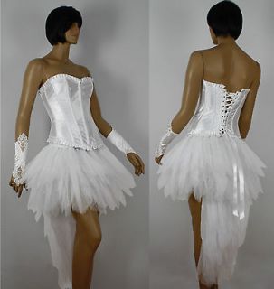 Burlesque Mardi Gras Retro White Bridal Gypsy Wedding Tutu Skirt Hen