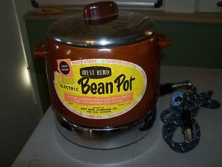 1964 Slow Cooker West Bend Bean Pot Electric 2 Qt. NEW hot plate baked