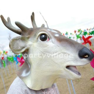 Halloween costumes latex rubber animal mask. Funny Deer