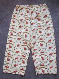 Curious George Cotton Pajama Pants Sz. Small Monkeys Lounge Pants