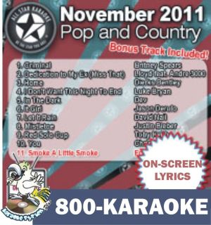 CD+G ASMG1111 November 2011 RED SOLO CUP Best Country Pop Karoke