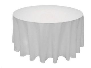 10 x WHITE 90 ROUND POLYESTER TABLECLOTH wholesale tabletop