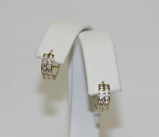 AU163 Hoops style Beautiful earring wide yellow gold 14K pair ear ring
