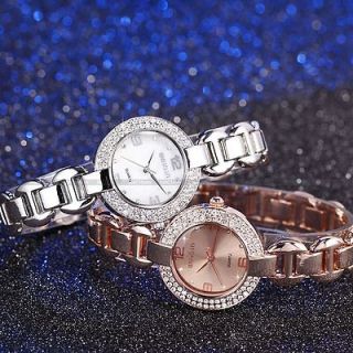 Charm Crystal Lady Women Analog Bracelet Quartz Dress Wrist Watch USTS
