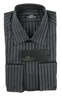 New CORNELIANI CC Collection Black French Cuff DressTux Shirt 41 16