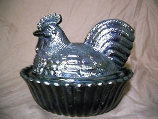 Westmoreland Black Rooster On A Nest Candy Dish