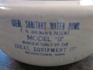 Vintage IDEAL SANITARY WATER BOWL Model B Morristown, Minn   Red
