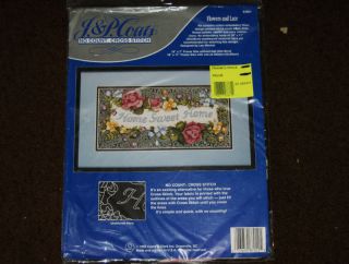 COATS FLOWERS AND LACE NO CT. CROSS STITCH KIT