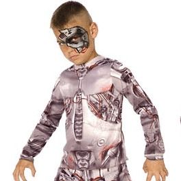 Cyborg Sublimation Small 4 6 Halloween Costume Child Boy Silver Robot