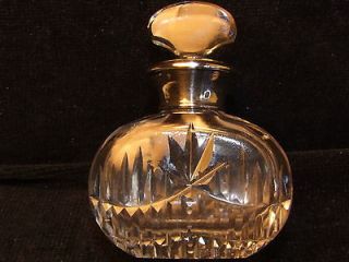 Cut Crystal Hallmarked Silver Mounted Scent Perfume Bottle   c1910
