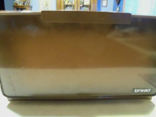 1970s Era Brown Metal Bread Box Kitchen Storage Cutting Board