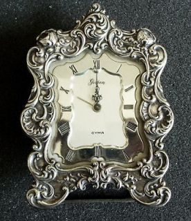 Gorham sterling silver shelf clock   CYMA Swiss   