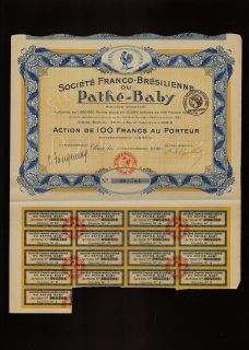 PATHE BABY PARIS FRANCE BRAZIL1923 Phonograph Camera Makers Movie
