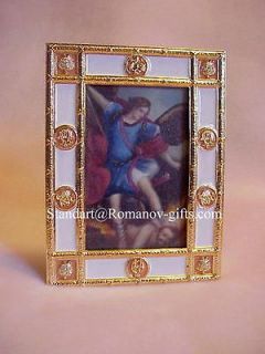 Russian Imperial St Michael Archangel Oil Painting & Frame w