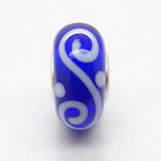 925 sterling Silver Core Big s Letter Blue European charm bead WCY82